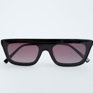 ZARA Acetate Shield Black Sunglasses